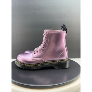 Dr. Martens Junior 1460 Size 1 Metallic Pink Sparkle Lavender Combat Boots NEW